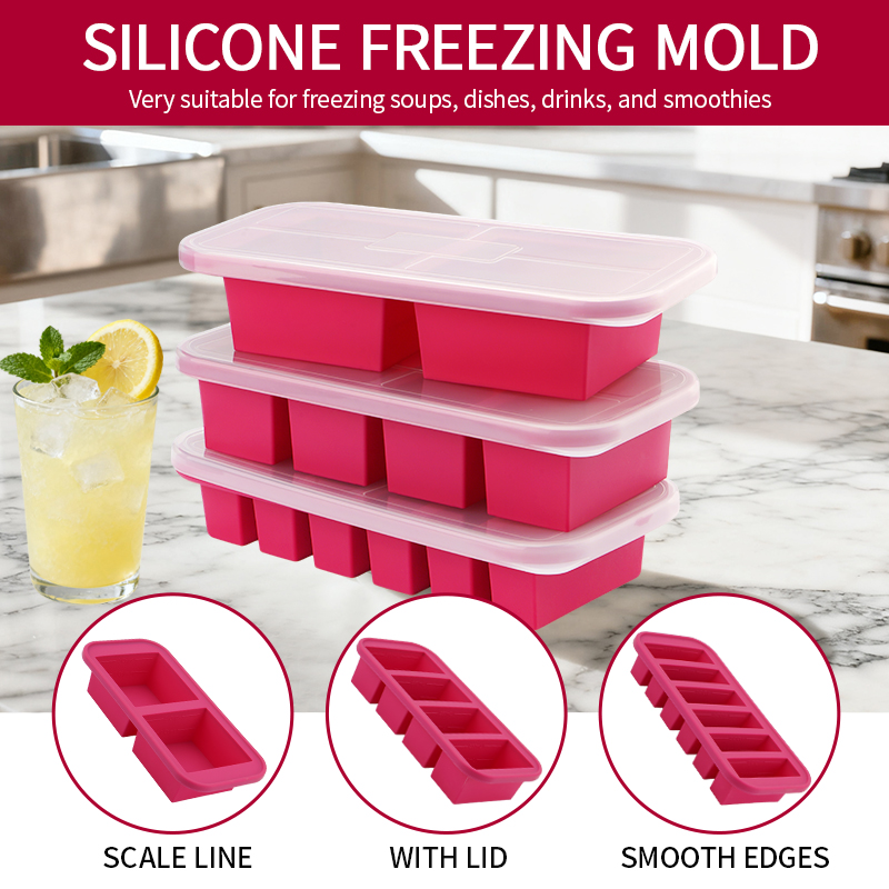 Meal Prep Kit - 2 Or 3-Piece Silicone Freezer Tray