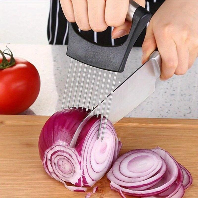 Onion Holder Slicer - 1Pc Steel Onion Needle with Cutting