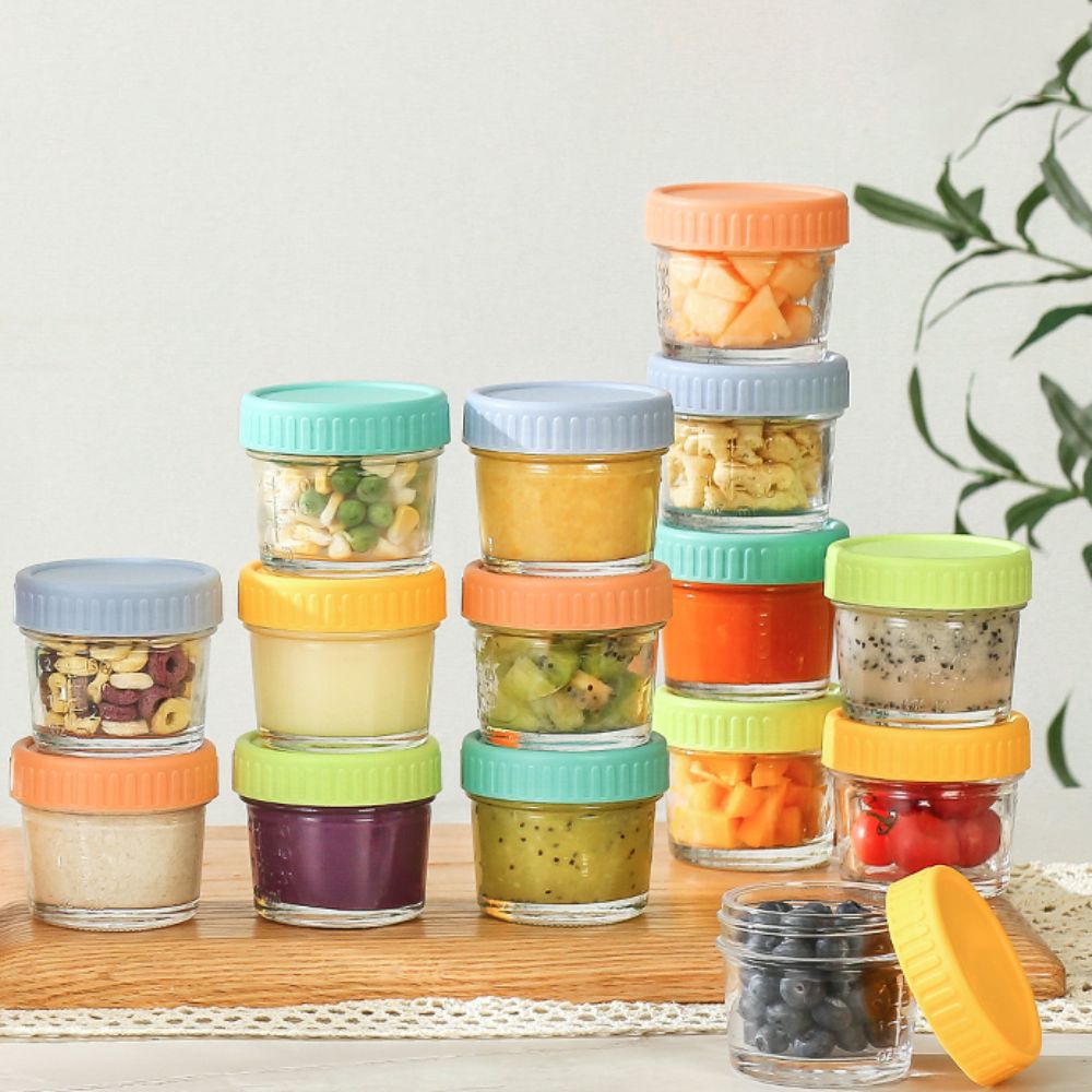 Sauce Dipping Cup - 6pcs Glass Baby Food Jar Reusable