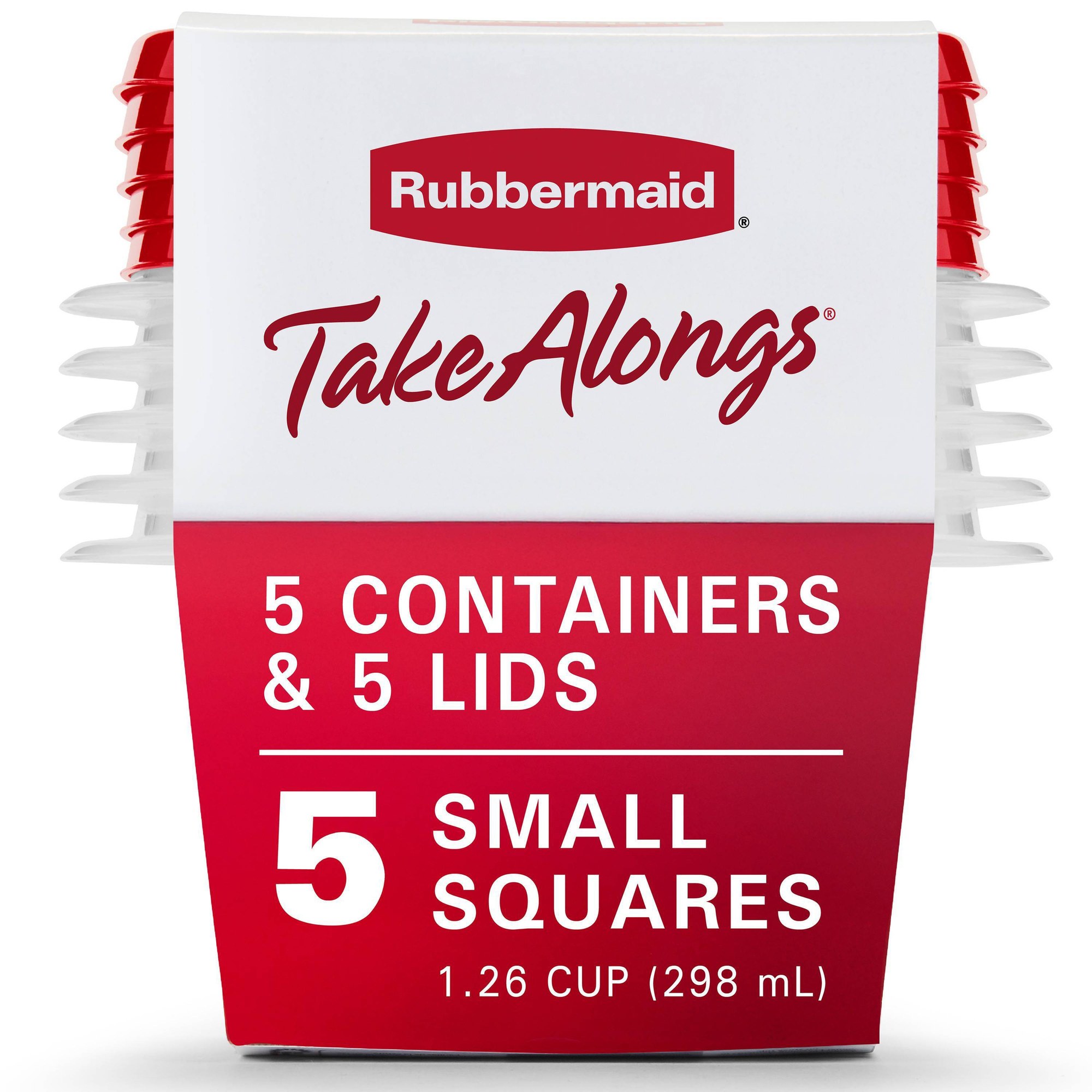 Meal Prep Kitchen - 5pcs Red Lid Food Storage Containers,