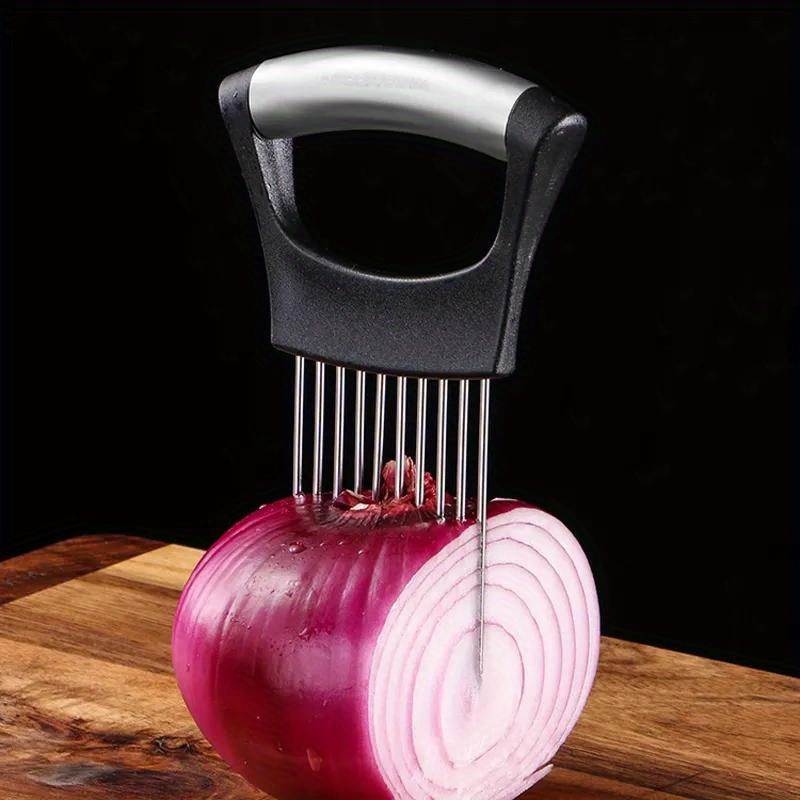Onion Holder Slicer - Stainless Steel Onion Cutter Holder Food