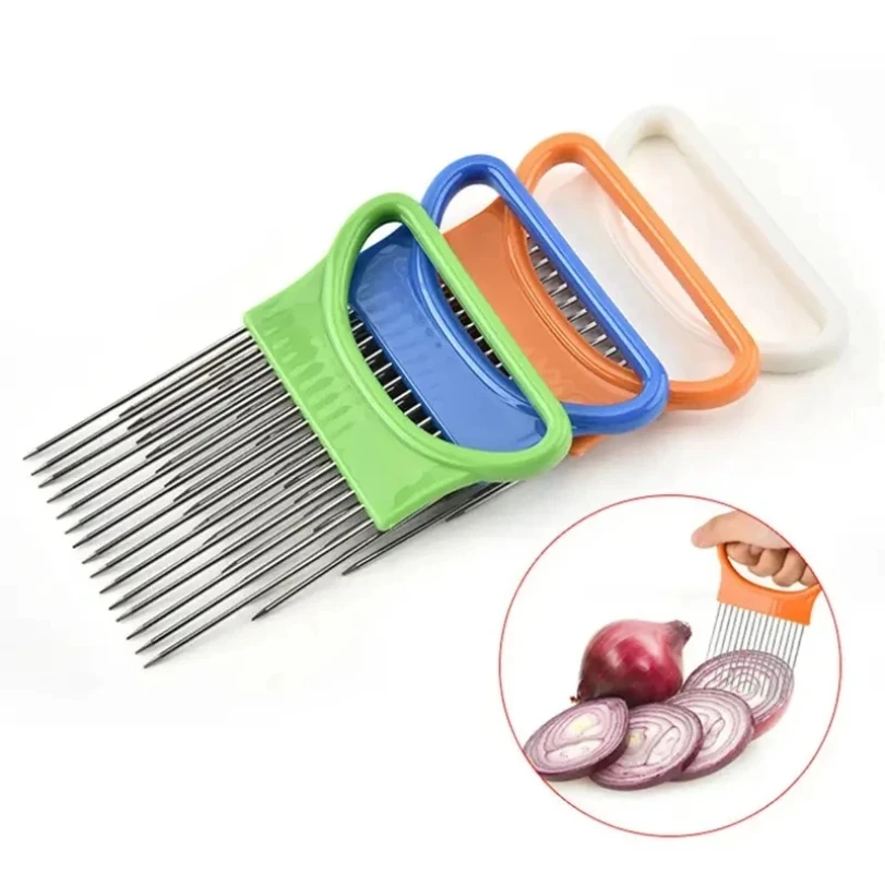Onion Holder Slicer - Kitchen Gadgets Stainless Steel Onion Cutter