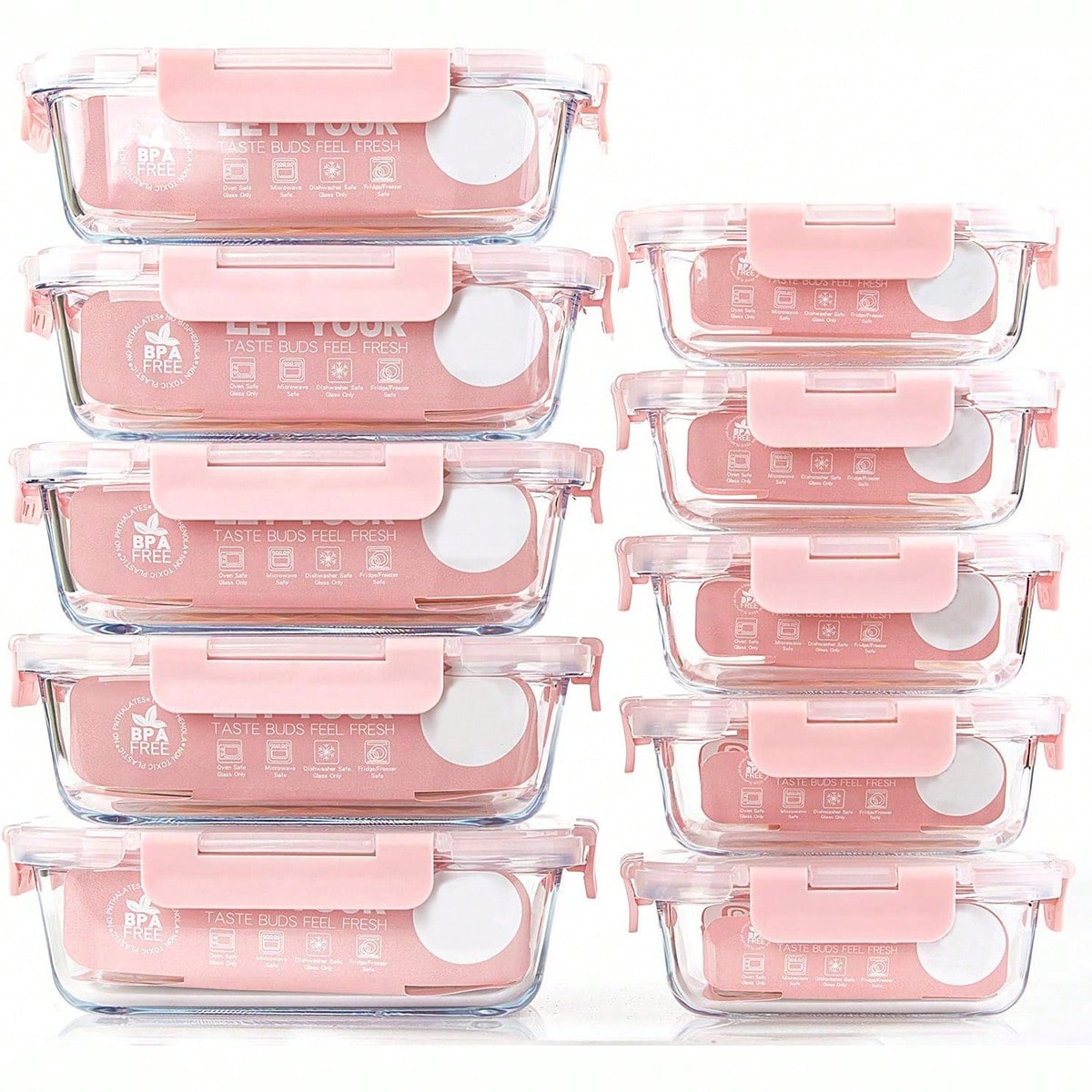 Meal Prep Kitchen - 10 Pack Glass Meal Prep Containers,