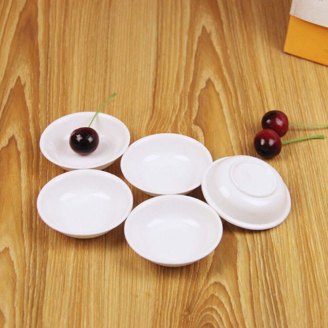 Sauce Dipping Cup - 5pcs White Plastic Sauce Dishes Food