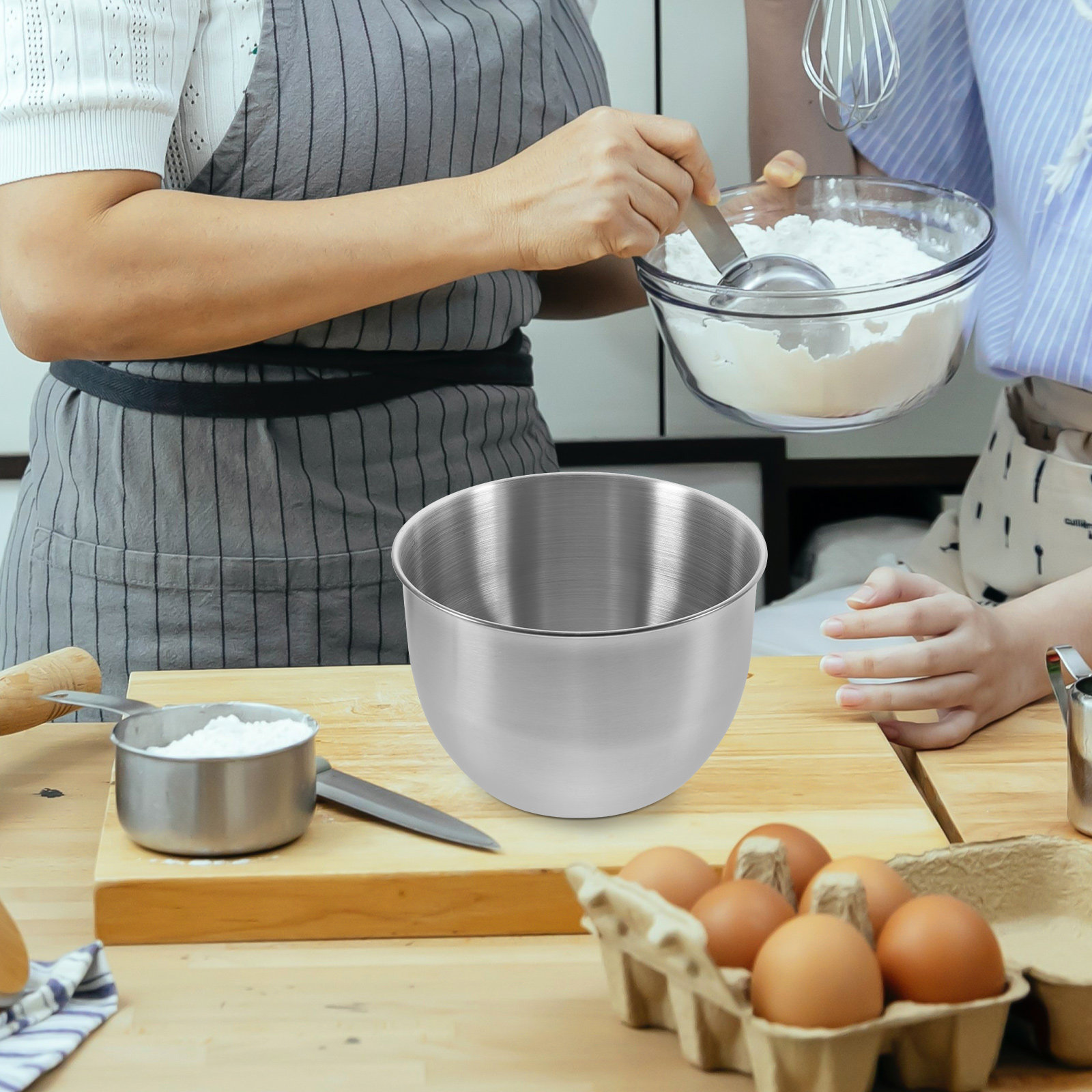 Meal Prep Kitchen - Deep Stainless Steel Mixing Bowl Thick