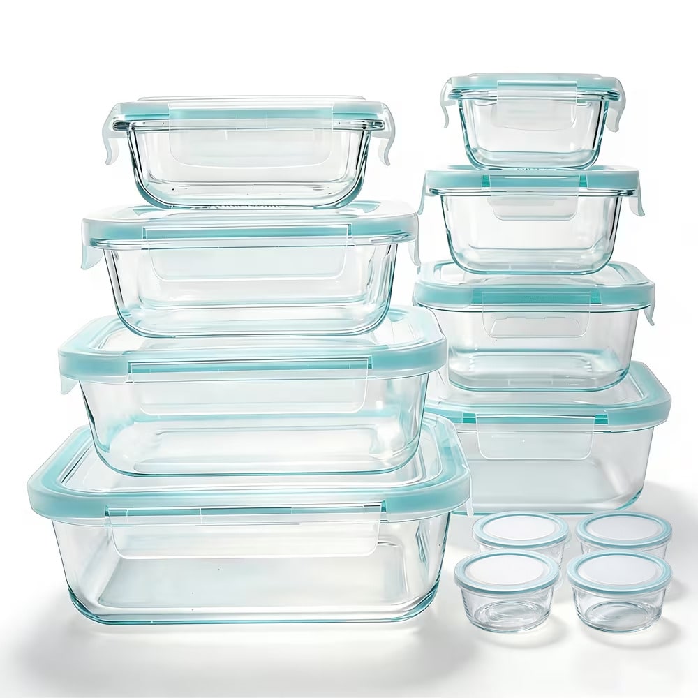 Meal Prep Kit - 24 Pcs Glass Food Storage Containers