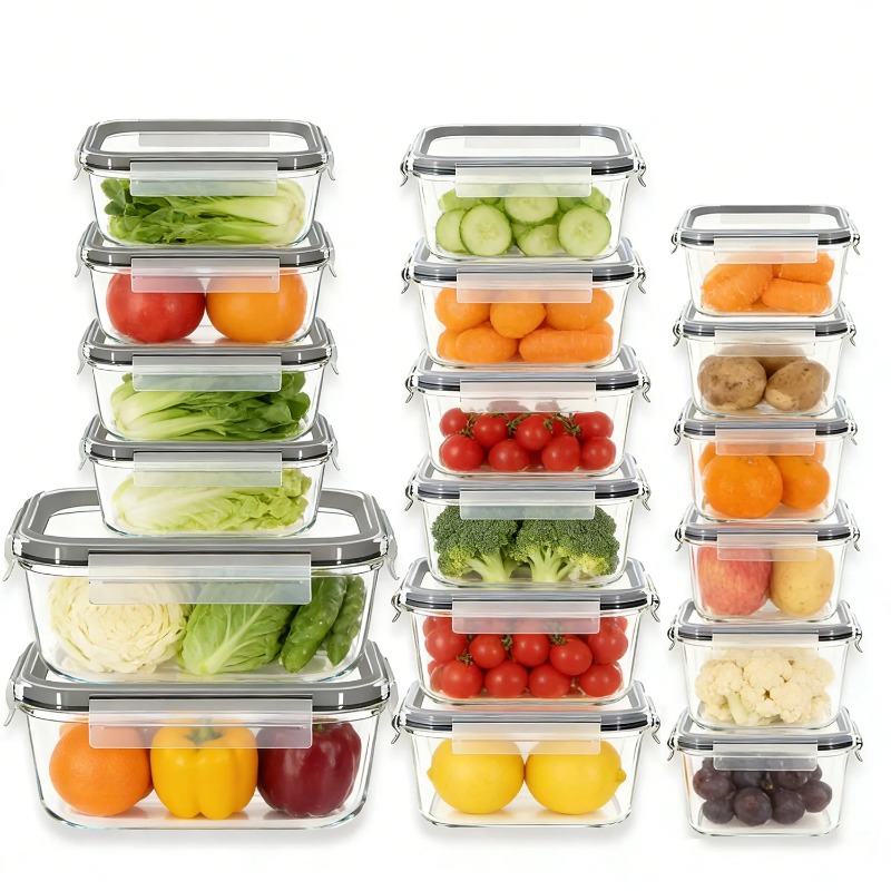 Meal Prep Glass Containers With Lids - 18 Pack Glass Food Storage Containers