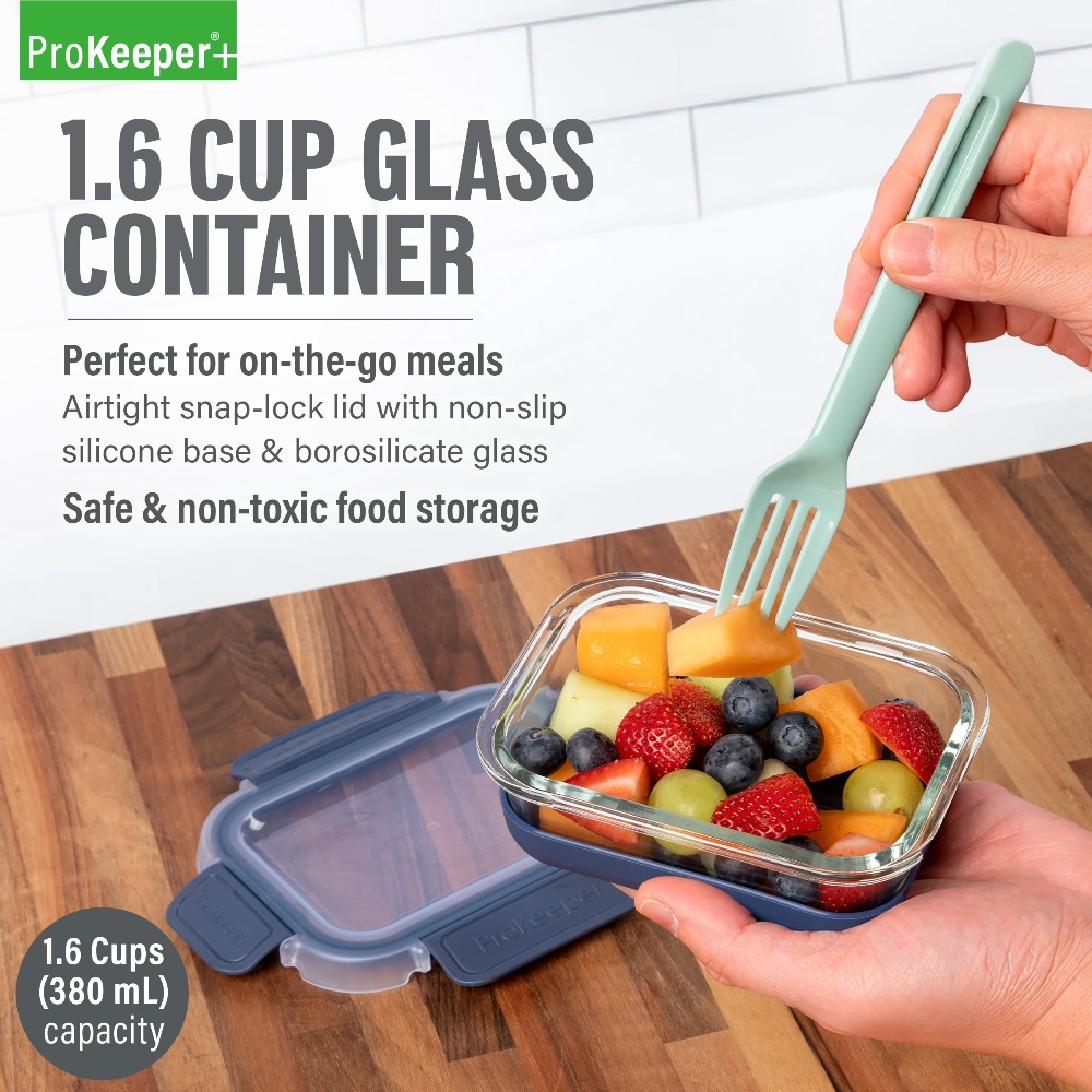 2 Pack 1.6 Cup Glass Food Stor - Meal Prep Glass Containers With Lids review and price