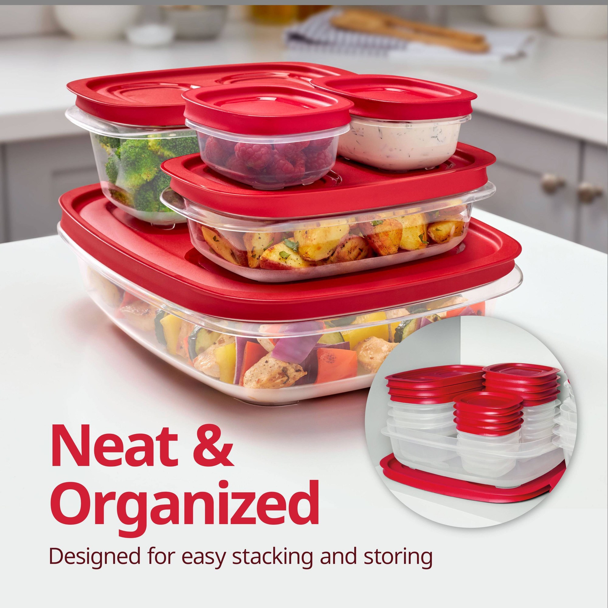 Red Rectangular Food Storage C - Meal Prep Kitchen review and price
