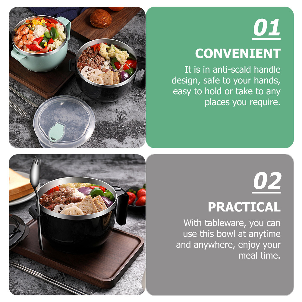 1Set Stainless Steel Soup Bowl - Meal Prep Noodles review and price