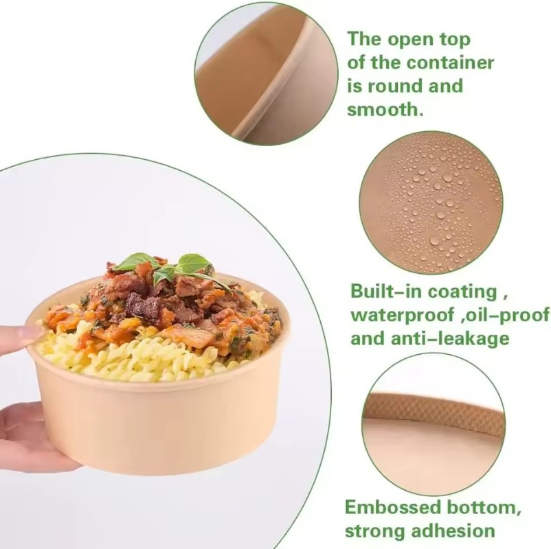 Kraft Paper Round Bowls Dispos - Meal Prep Noodles review and price