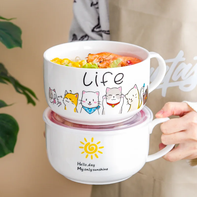 Cartoon Ceramic Instant Noodle - Meal Prep Noodles review and price