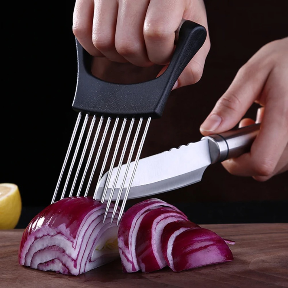 Stainless Steel Onion Cutter H - Onion Holder Slicer review and price