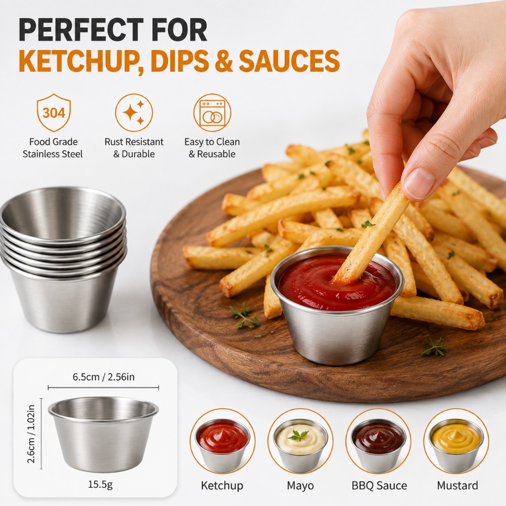 Mini Stainless Steel Sauce Cup - Sauce Dipping Cup review and price