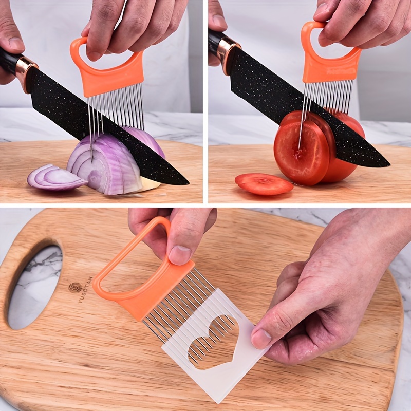 1/4PC Stainless Steel Onion Ne - Onion Holder Slicer review and price