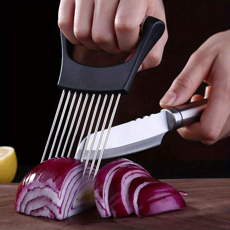 Stainless Steel Onion Cutter H - Onion Holder Slicer review and price