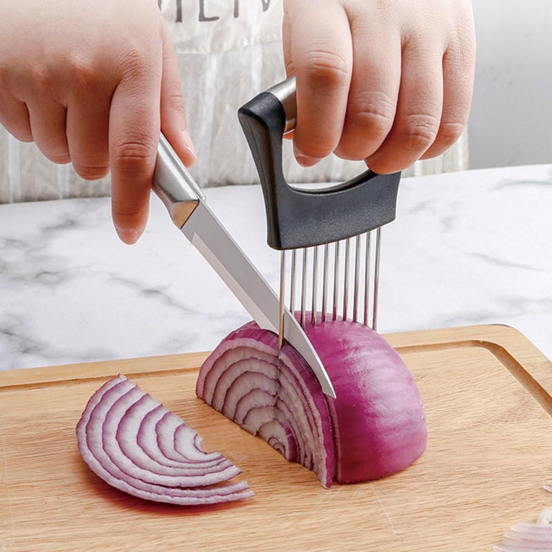 For Stainless Steel Onion Slic - Onion Holder Slicer review and price