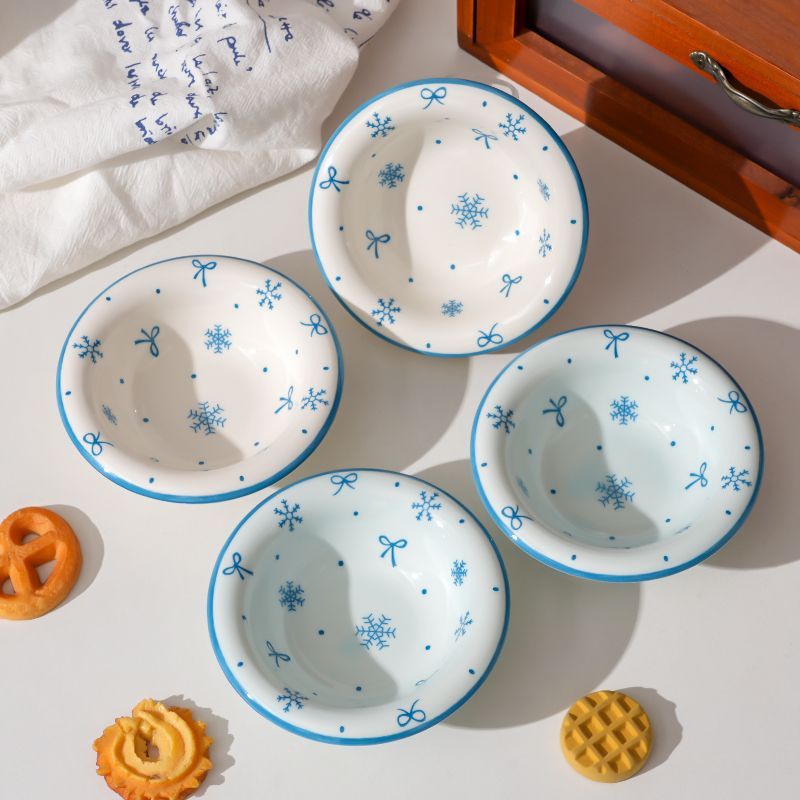 4Pcs Snowflake Ceramics Sauce  - Sauce Dipping Cup review and price