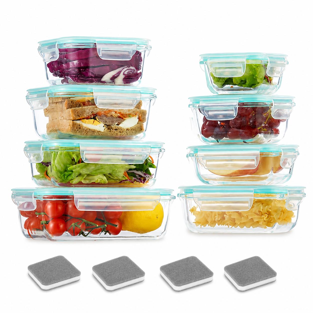 16pcs Sealed Glass Food Storag - Meal Prep Glass Containers With Lids review and price