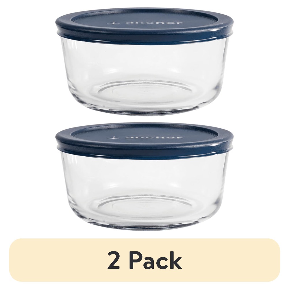 2 Pack Round Glass Food Storag - Meal Prep Glass Containers With Lids review and price
