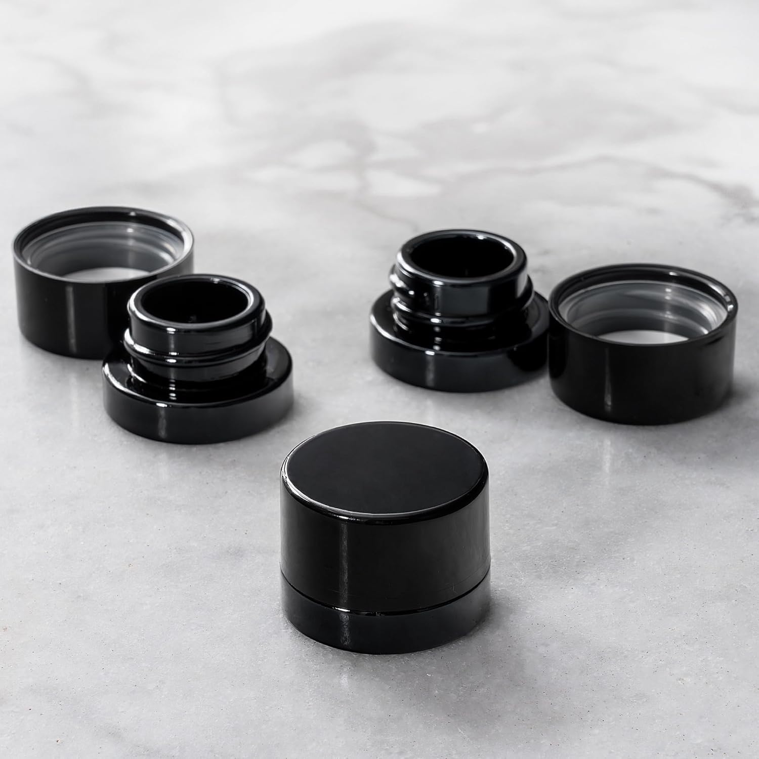 5ml Thick Black Glass Jars wit - Meal Prep Glass Containers With Lids review and price