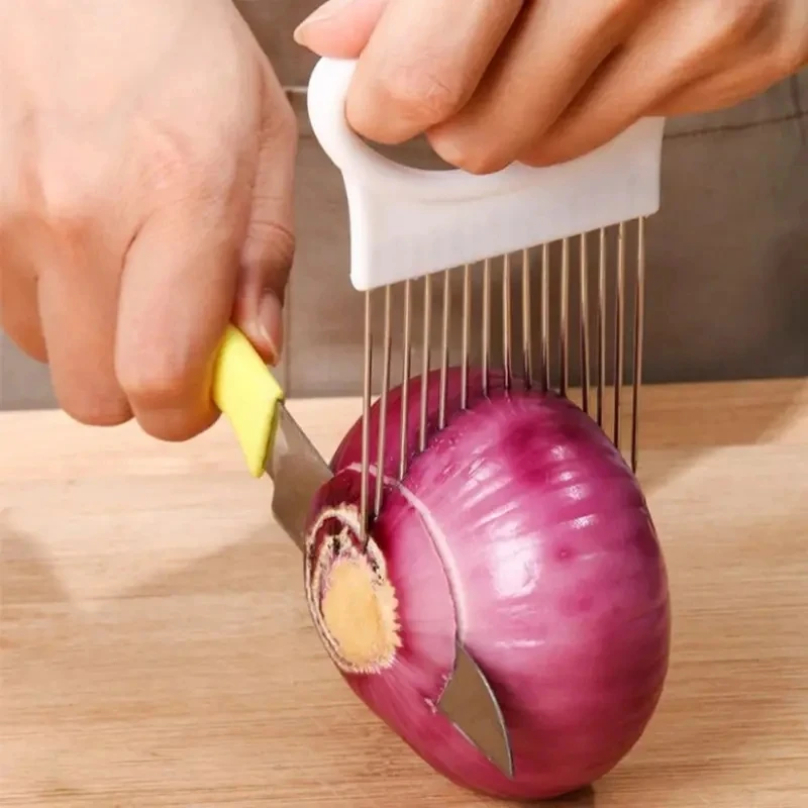 Stainless Steel Onion Cutter H - Onion Holder Slicer review and price