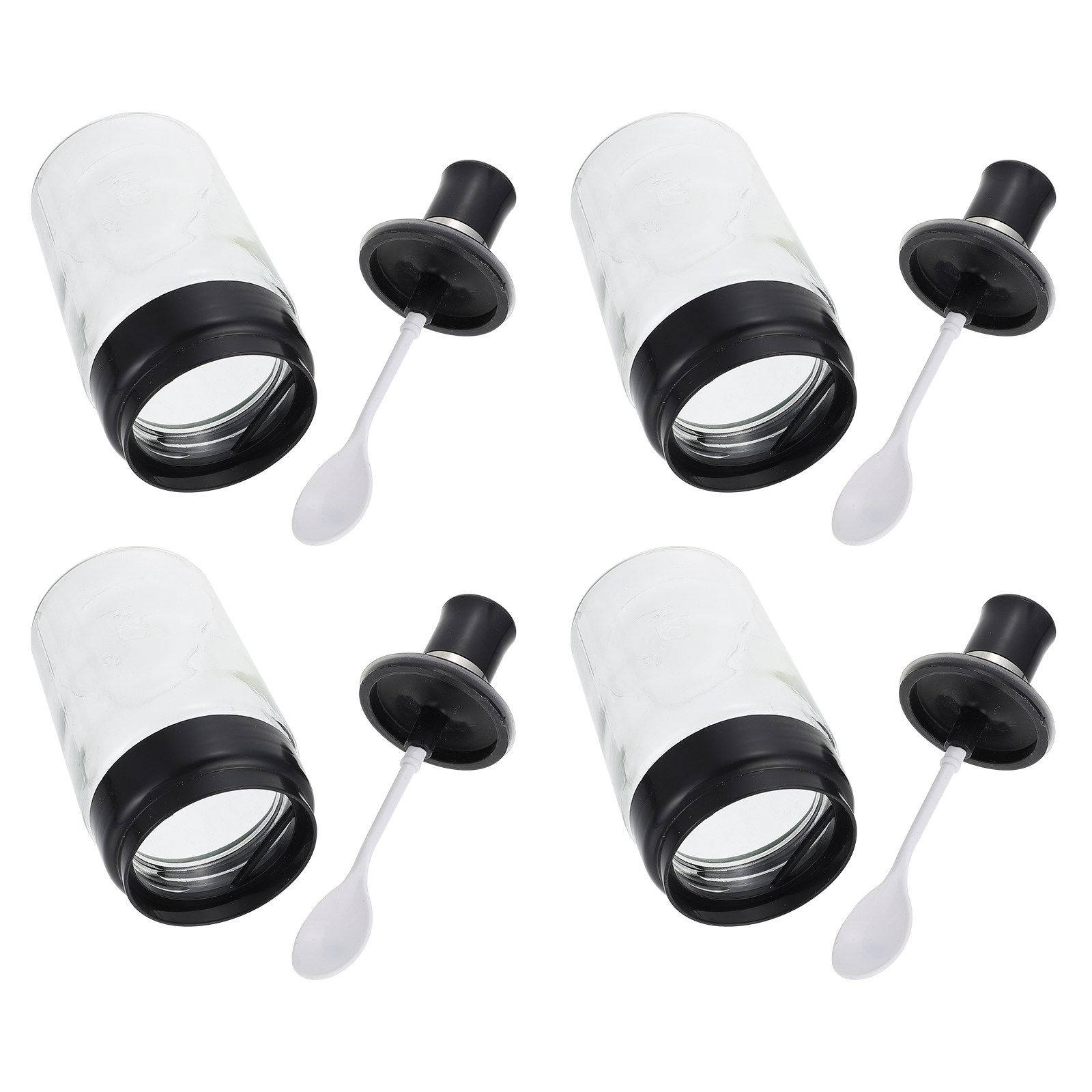 4Pcs Glass Spice Jar with Spoo - Meal Prep Glass Containers With Lids review and price