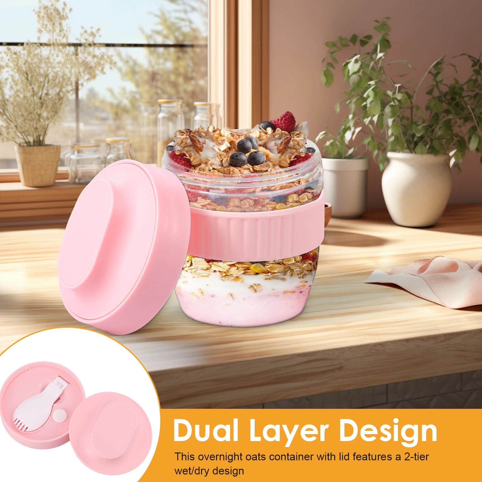 Double Layer Overnight Oats Co - Meal Prep Oatmeal Jars review and price