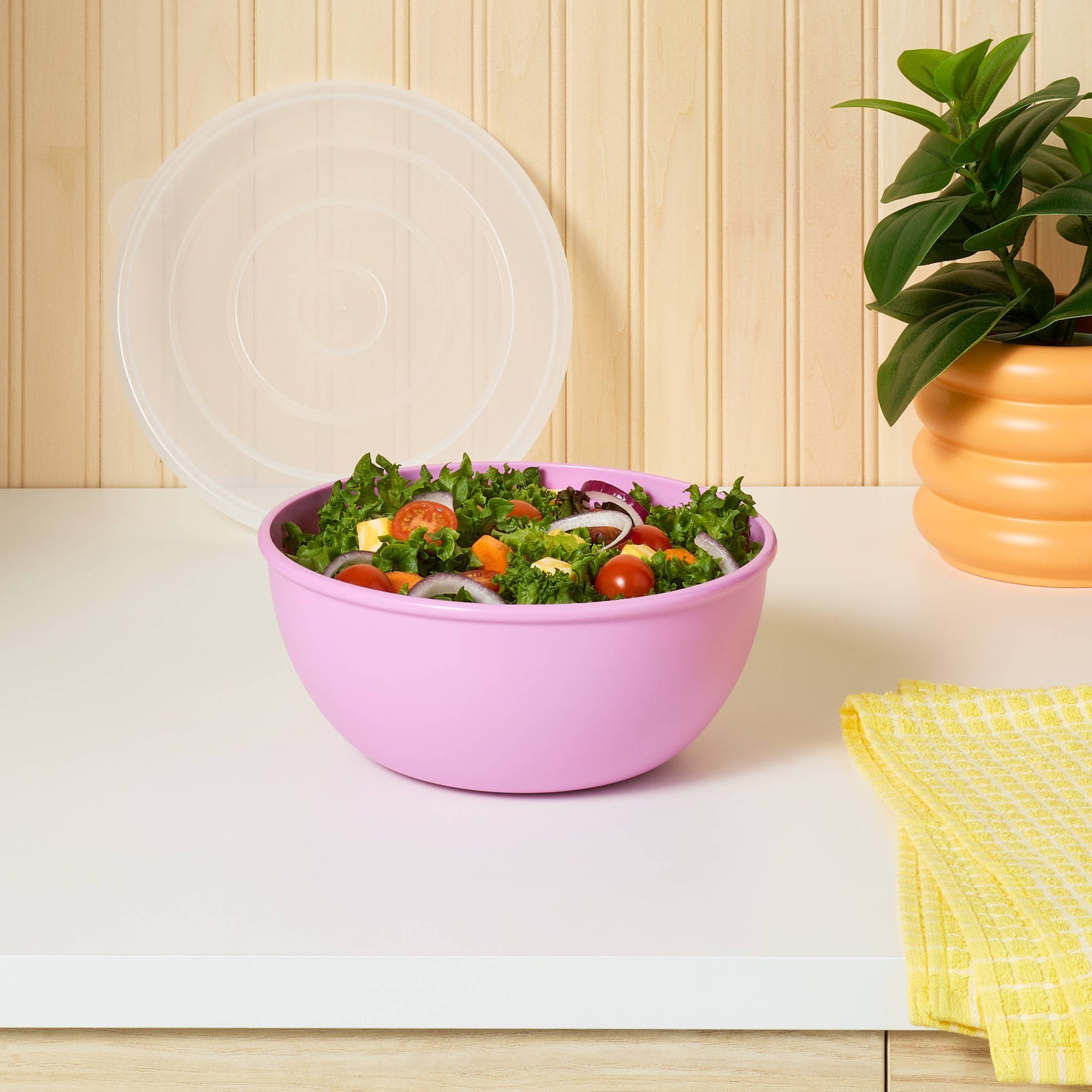 Pink Bowl With Matching Lid, D - Meal Prep Kitchen review and price